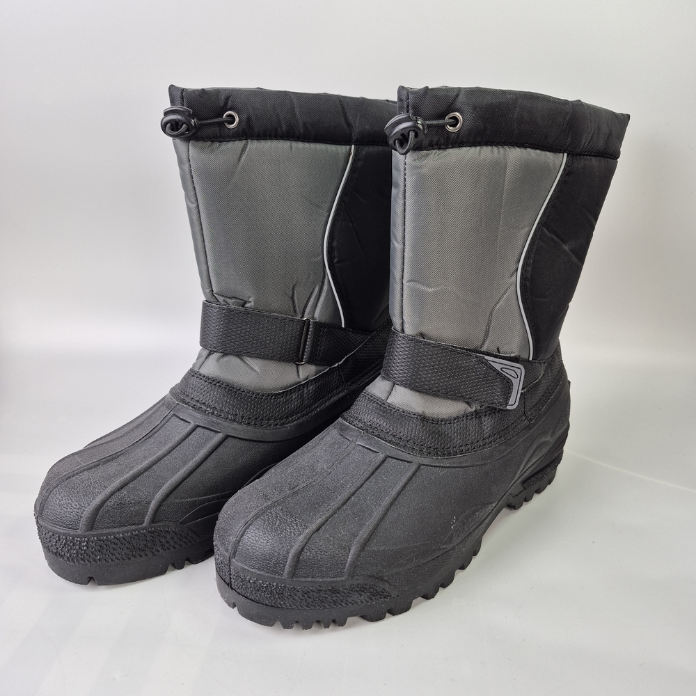 George Men's Essential Winter Snow Boots, Black, Skid Resistant SIZE 10